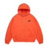 Felpa con cappuccio e zip panafricana arancione
