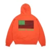 Felpa con cappuccio e zip panafricana arancione