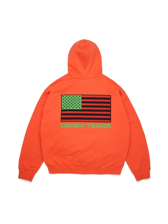 Felpa con cappuccio e zip panafricana arancione