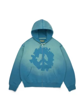 Felpa con cappuccio e zip "Peace Wreath Knockout" blu