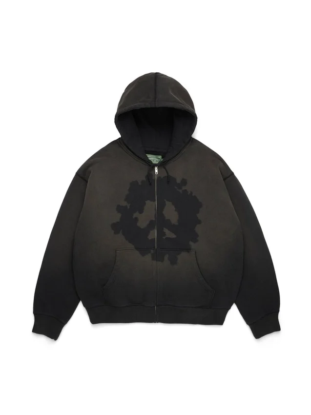 Felpa con cappuccio e zip "Peace Wreath Knockout" nera