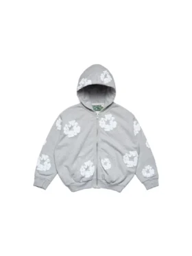Felpa con cappuccio e zip per bambini "Cotton Wreath Hoodie" Grigio