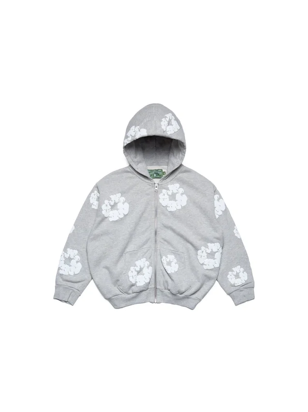Felpa con cappuccio e zip per bambini "Cotton Wreath Hoodie" Grigio