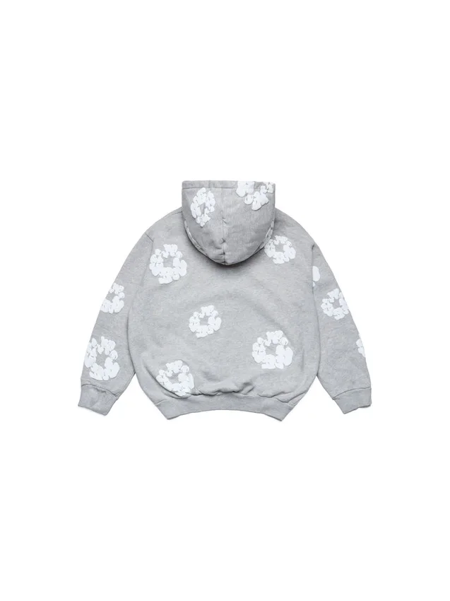 Felpa con cappuccio e zip per bambini "Cotton Wreath Hoodie" Grigio
