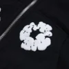 Felpa con cappuccio e zip per bambini "Cotton Wreath Hoodie", nera