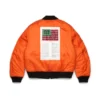 Giacca bomber MA-1 in cotone con motivo "Cotton Wreath", nera