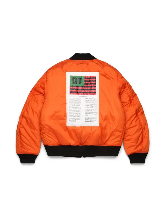 Giacca bomber MA-1 in cotone con motivo "Cotton Wreath", nera