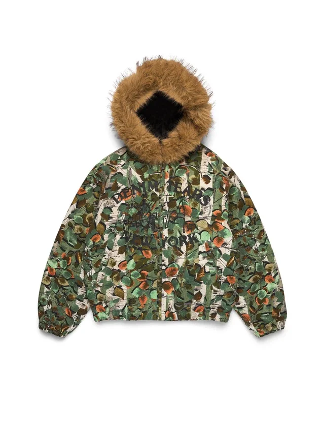 Giacca da lavoro con cappuccio Birch Camo, mimetica verde