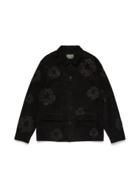 Giacca da saldatore in pelle scamosciata con Cotton Wreath, nera