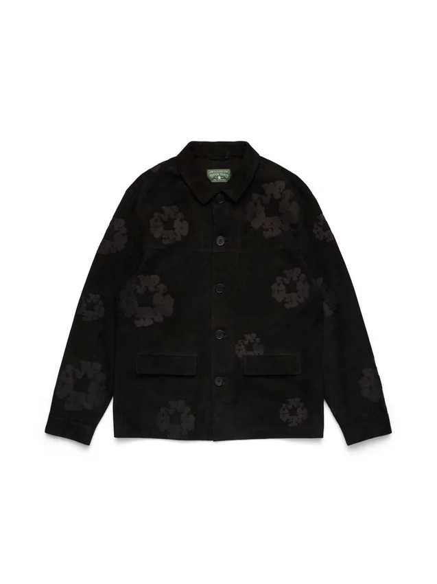 Giacca da saldatore in pelle scamosciata con Cotton Wreath, nera