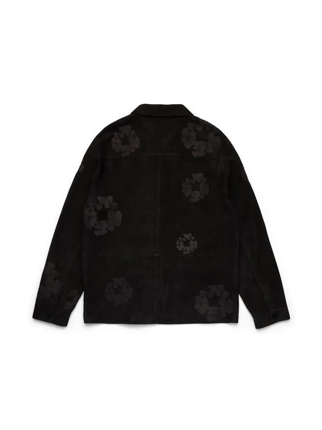 Giacca da saldatore in pelle scamosciata con Cotton Wreath, nera