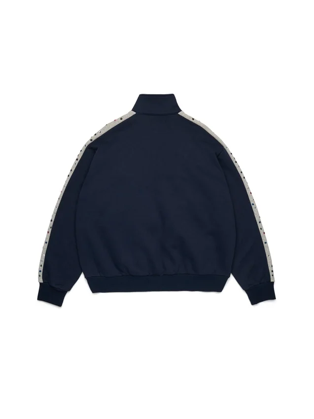 Giacca da tuta in pile con strass Denim U, blu navy
