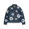 Giacca in Denim con motivo Cotton Wreath, lavaggio scuro