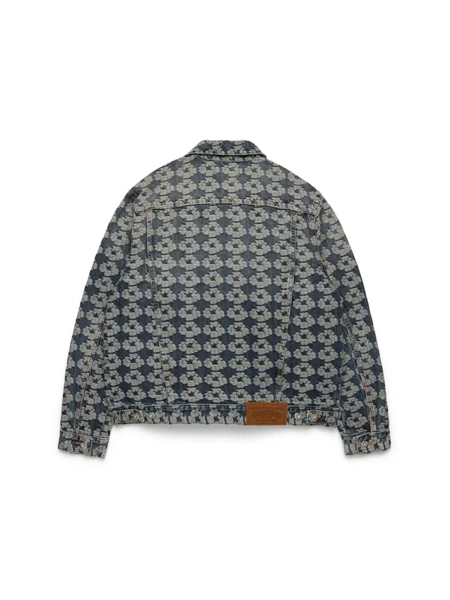 Giacca in Denim con motivo "Wreath" jacquard