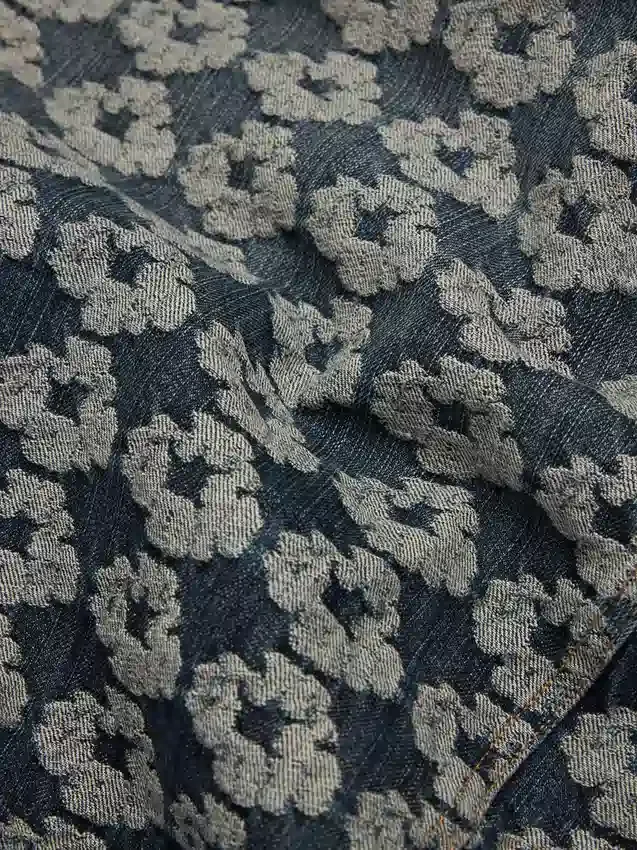 Giacca in Denim con motivo "Wreath" jacquard