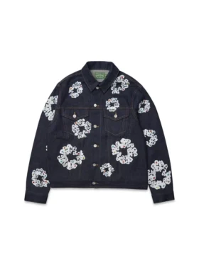 Giacca in Denim "Cotton Wreath" con borchie e cimosa