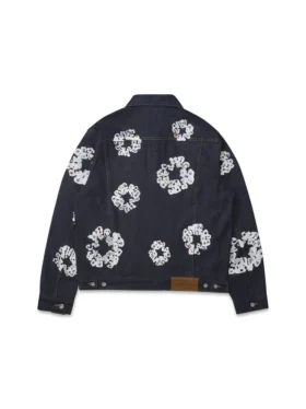 Giacca in Denim “Cotton Wreath” con borchie e cimosa