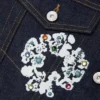 Giacca in Denim "Cotton Wreath" con borchie e cimosa