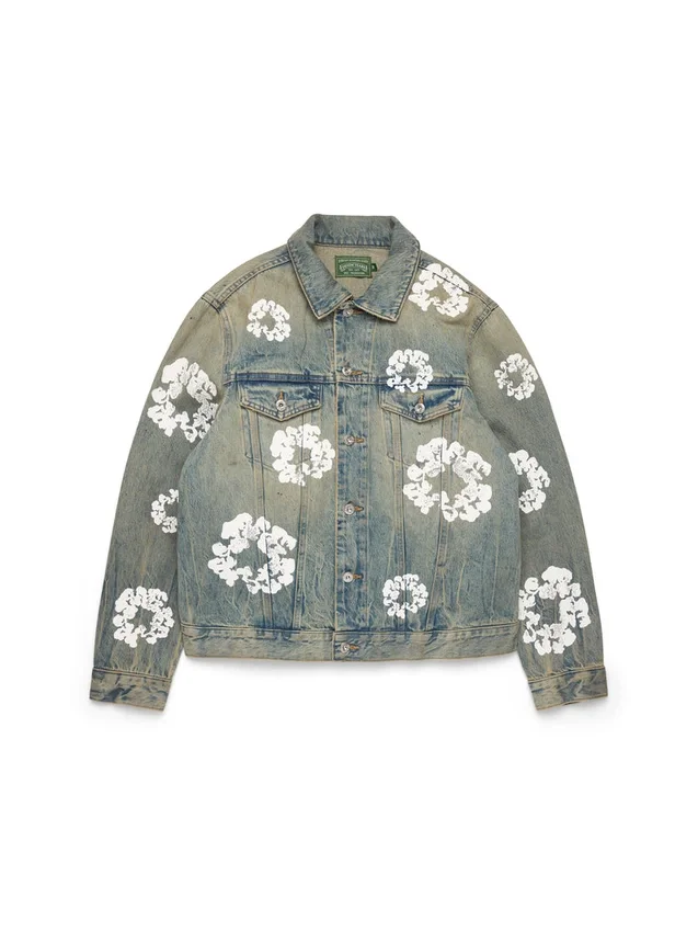 Giacca in Denim “Cotton Wreath” con lavaggio sporco