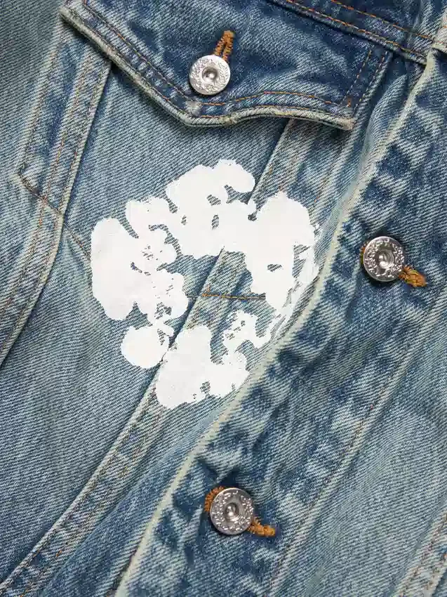 Giacca in Denim "Cotton Wreath" lavaggio chiaro
