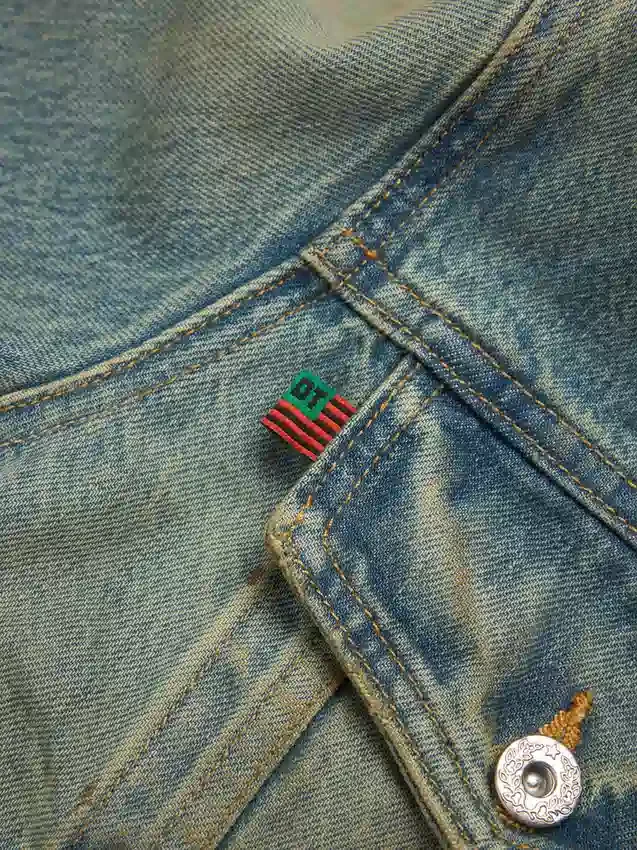 Giacca in Denim lavaggio sporco