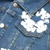 Giacca in Denim per bambini con motivo "Cotton Wreath", indaco chiaro