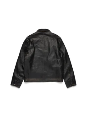 Giacca in pelle Libertas Crest, nero lavato
