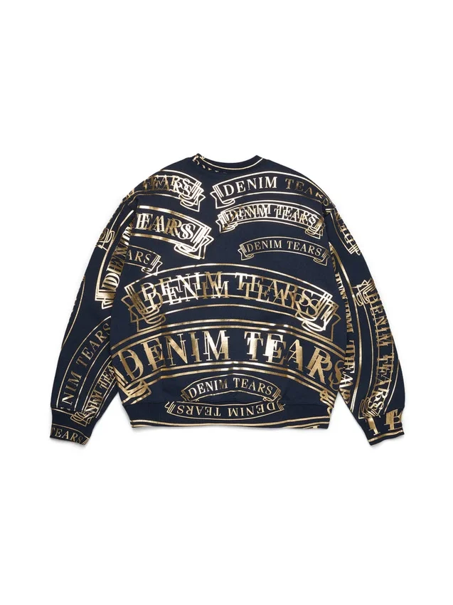 Maglia girocollo ADG con stampa banner blu navy