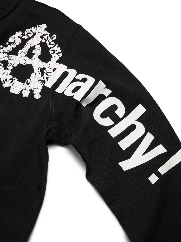 Maglietta a maniche lunghe Anarchy Wreath, nera