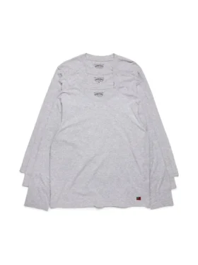 Maglietta a maniche lunghe DT Flag, confezione da 3, grigio