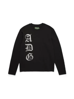 Maglietta ADG con versetti a maniche lunghe, nera