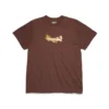 Maglietta con logo floreale in cotone, marrone