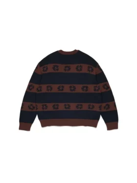Maglione a righe con Cotton Wreath in cotone blu navy/marrone