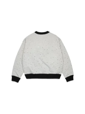 Maglione in maglia con collo rotondo Crystal, nero