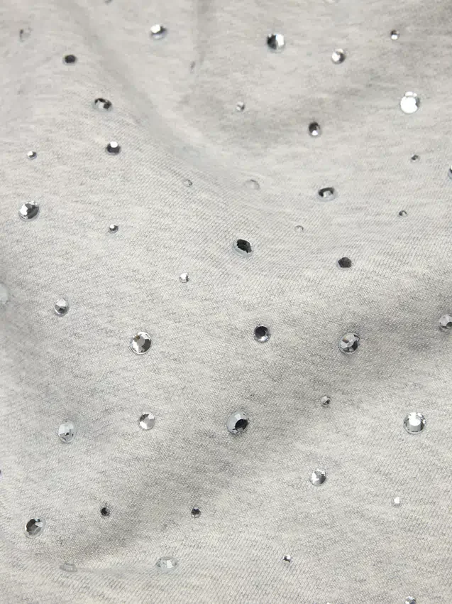 Maglione in maglia con collo rotondo Crystal, nero