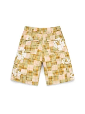 Pantaloncini cargo in cotone con motivo “Cotton Wreath” in stile Madras