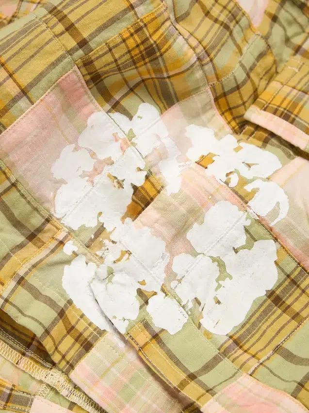 Pantaloncini cargo in cotone con motivo "Cotton Wreath" in stile Madras