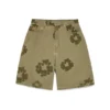 Pantaloncini "Cotton Wreath" con effetto floccato, color kaki