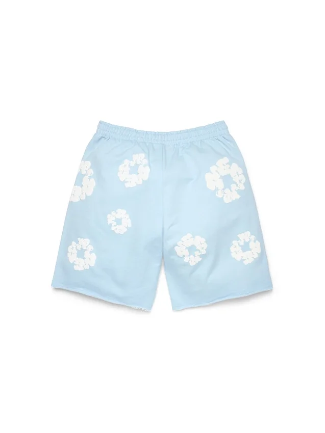 Pantaloncini in cotone con Cotton Wreath, blu polvere