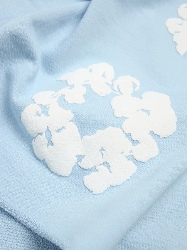 Pantaloncini in cotone con Cotton Wreath, blu polvere