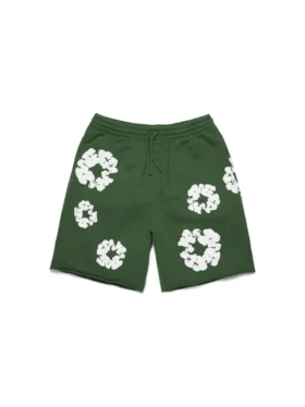 Pantaloncini in cotone con Cotton Wreath, verde