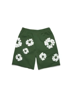 Pantaloncini in cotone con Cotton Wreath, verde