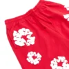 Pantaloncini in cotone con motivo Cotton Wreath, rossi