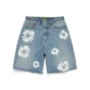 Pantaloncini in Denim con motivo Cotton Wreath, lavaggio chiaro