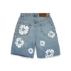 Pantaloncini in Denim con motivo Cotton Wreath, lavaggio chiaro