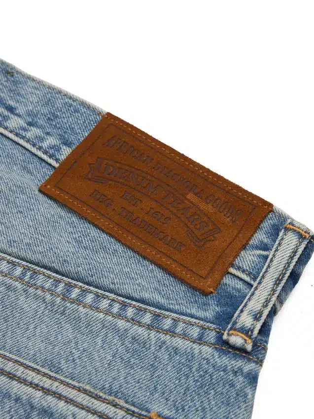 Pantaloncini in Denim con motivo Cotton Wreath, lavaggio chiaro