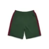 Pantaloncini in Denim con pannelli a U, verde