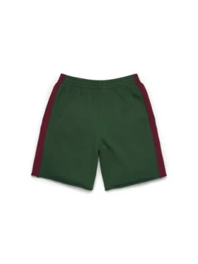Pantaloncini in Denim con pannelli a U, verde
