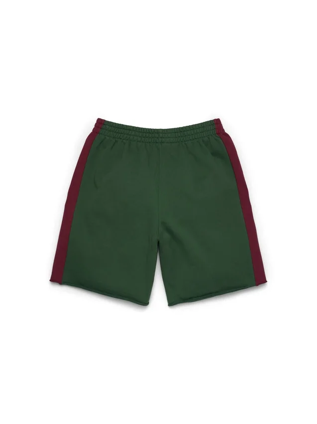 Pantaloncini in Denim con pannelli a U, verde