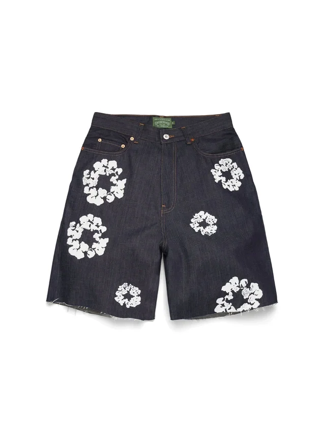 Pantaloncini in Denim "Cotton Wreath" con cimosa